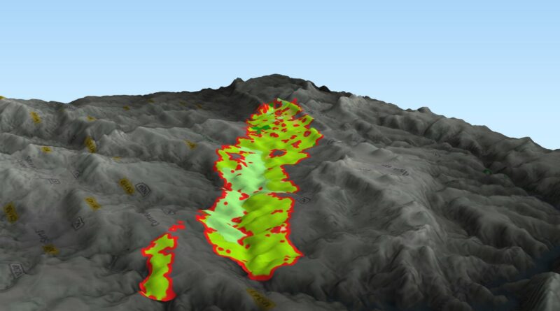 Vier Tage breiteten sich in Portugal Waldbrände aus wie die 3D-Grafik des Satellitenprogramms Copernicus zeigt